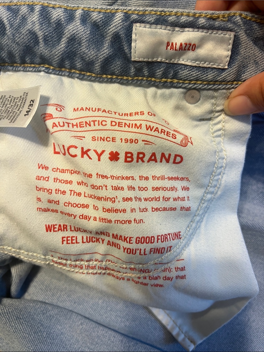 Lucky Brand Pleated Liquid Denim Palazzo - Picture 10 of 13